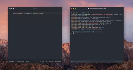 Atom on the left, Hyper on the right. Two beautiful Electron apps.