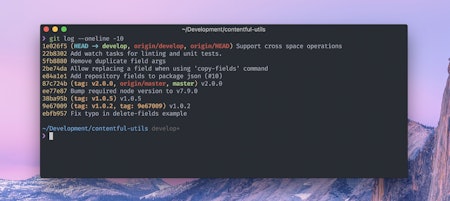 iTerm2 with custom titlebar background.
